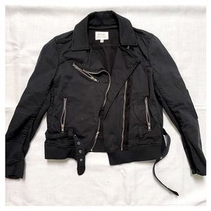 McGuire Biker Style Zip Up Moto Jacket Black